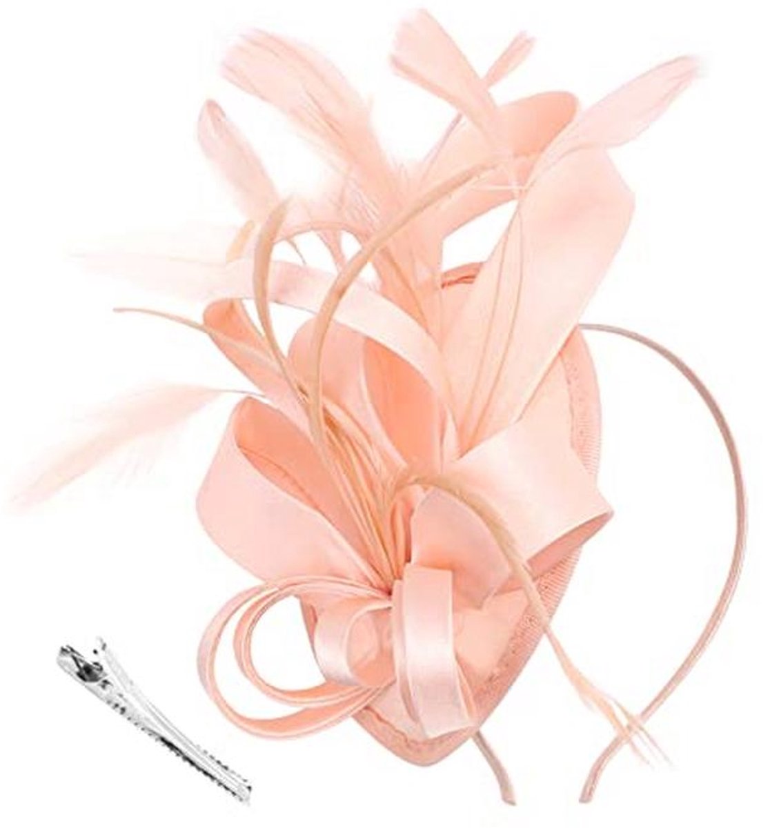 Fascinator Hoed met Linten en Veren voor Feestelijke Gelegenheden