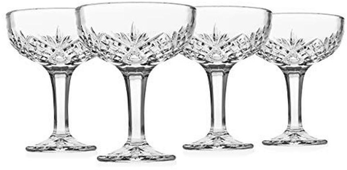 Champagne Coupe Glazen Set van 4 - Kristallen Barware