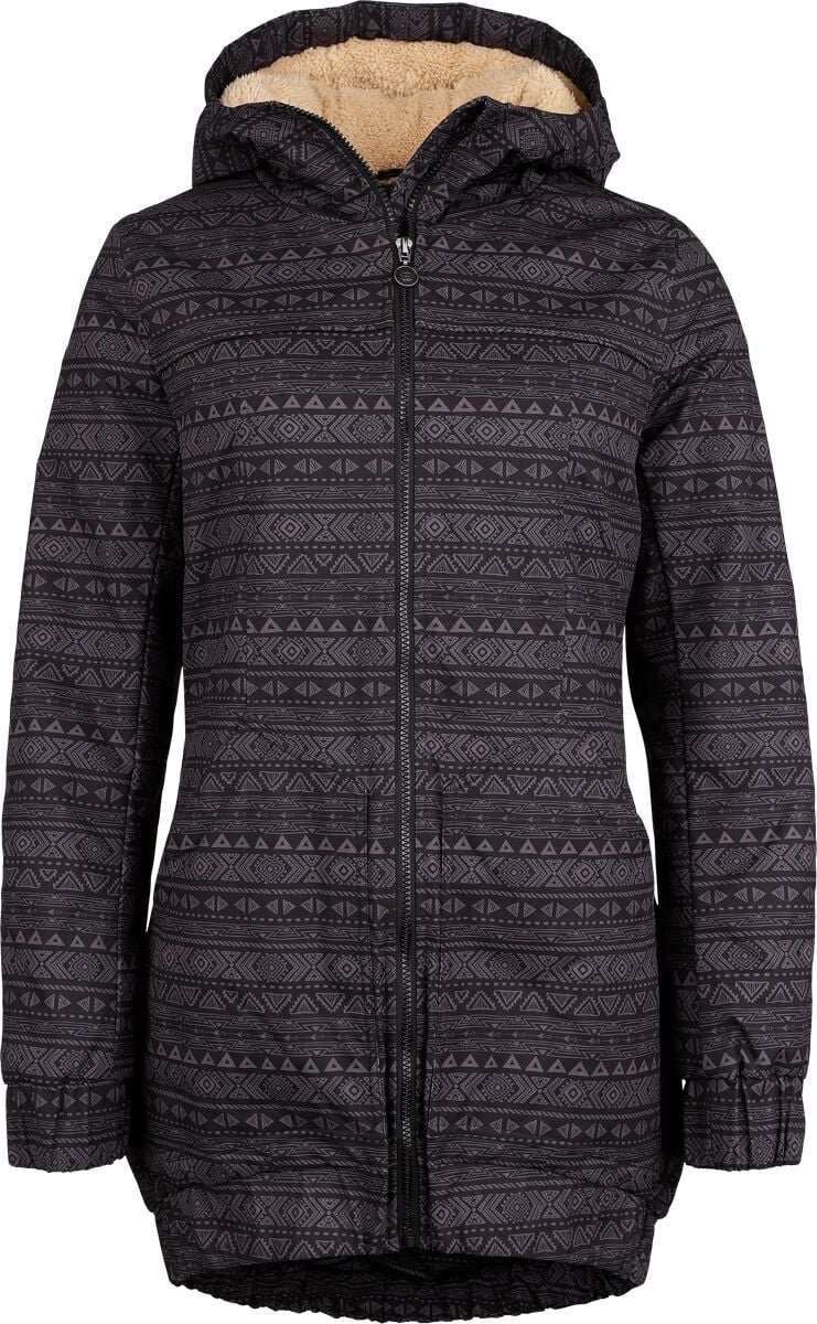 R.E.D. Rock-Engineered Design zwarte winterjas met capuchon - Dames - L