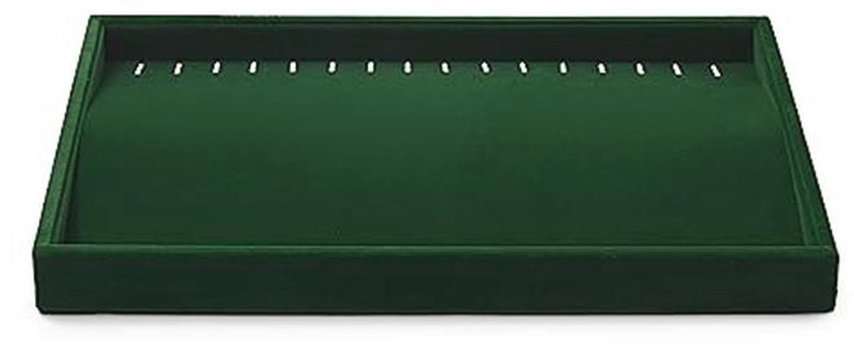 Vintage groen fluwelen sieradendienblad voor sieraden organizer en opslag