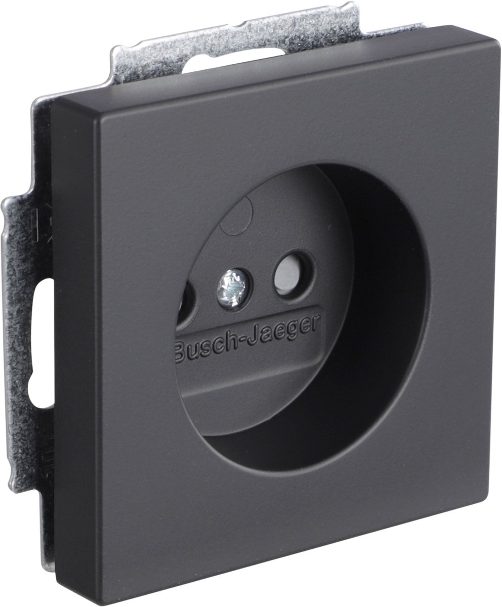 Busch-Jaeger Future Linear contactdoos - inbouw - 1-voudig - zwart