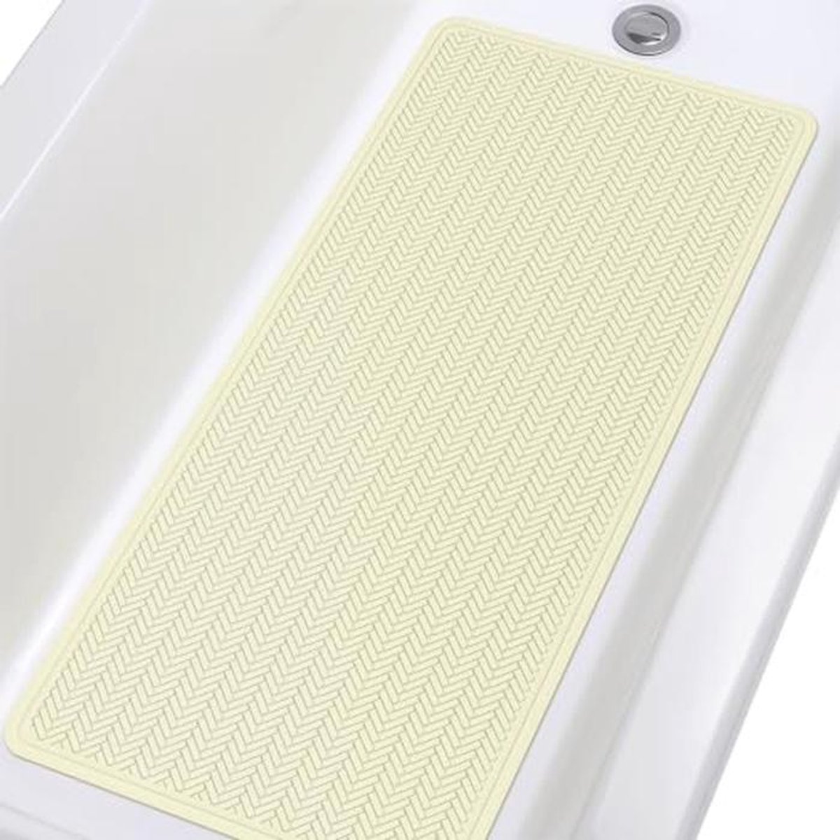 Antislip Badmat 43 x 92 cm - Rubber Douchemat met Zuignappen - Machinewasbaar en Comfortabel