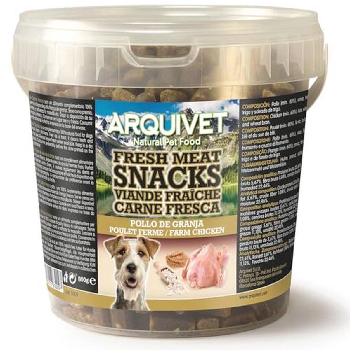 Natuurlijke honden snacks met kip - 800 g voor volwassen honden