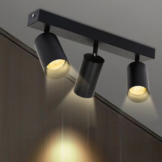 Moderne Plafondlamp met 3 Draaibare Spots - Verstelbare Sfeerverlichting - Industrieel Design