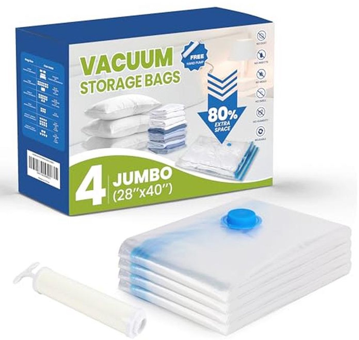 XL Vacuüm Opbergzakken - Ruimtebesparende Oplossing voor Kleding en Dekbedden