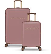 SUITSUIT Kofferset 2 delig - Reiskoffer groot - Handbagage koffer - Koffer set - Veilig TSA cijferslot - Reiskoffer set - Reiskoffer met wielen - Fab Seventies kofferset Old Rose