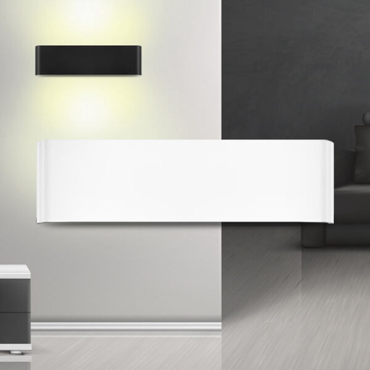 Braytron Avva Wandlamp Aluminium Binnenverlichting IP20-12W -30cm - 3000K Warm Wit - wit