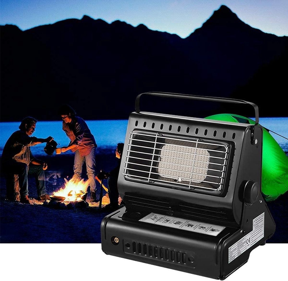 Borvat® Kamping Gaskachel - Heater - Kachel - Terrasverwarmer - Camping gaskachel - Buitenkachel - Gas Heater - Verstelbaar - Draagbaar - Zwart – foto 6