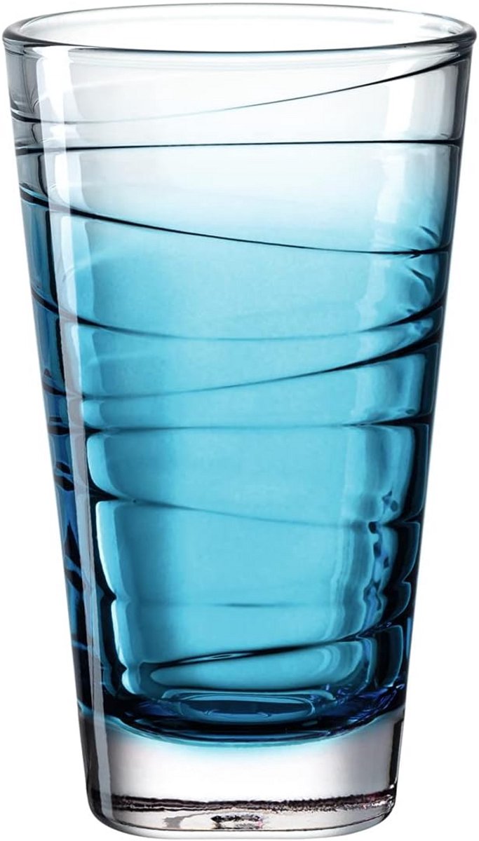 Set van 1 modern blauw longdrinkglas 280 ml, vaatwasserbestendig sapglas