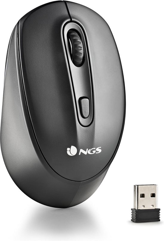 Trust Nito Wireless Mouse,Draadloze Muis, 6 Knoppen, 800-2200 DPI, Ergonomisch, USB Micro-ontvanger, PC/Mac/Macbook/Laptop/Chromebook/Computer - Zwart