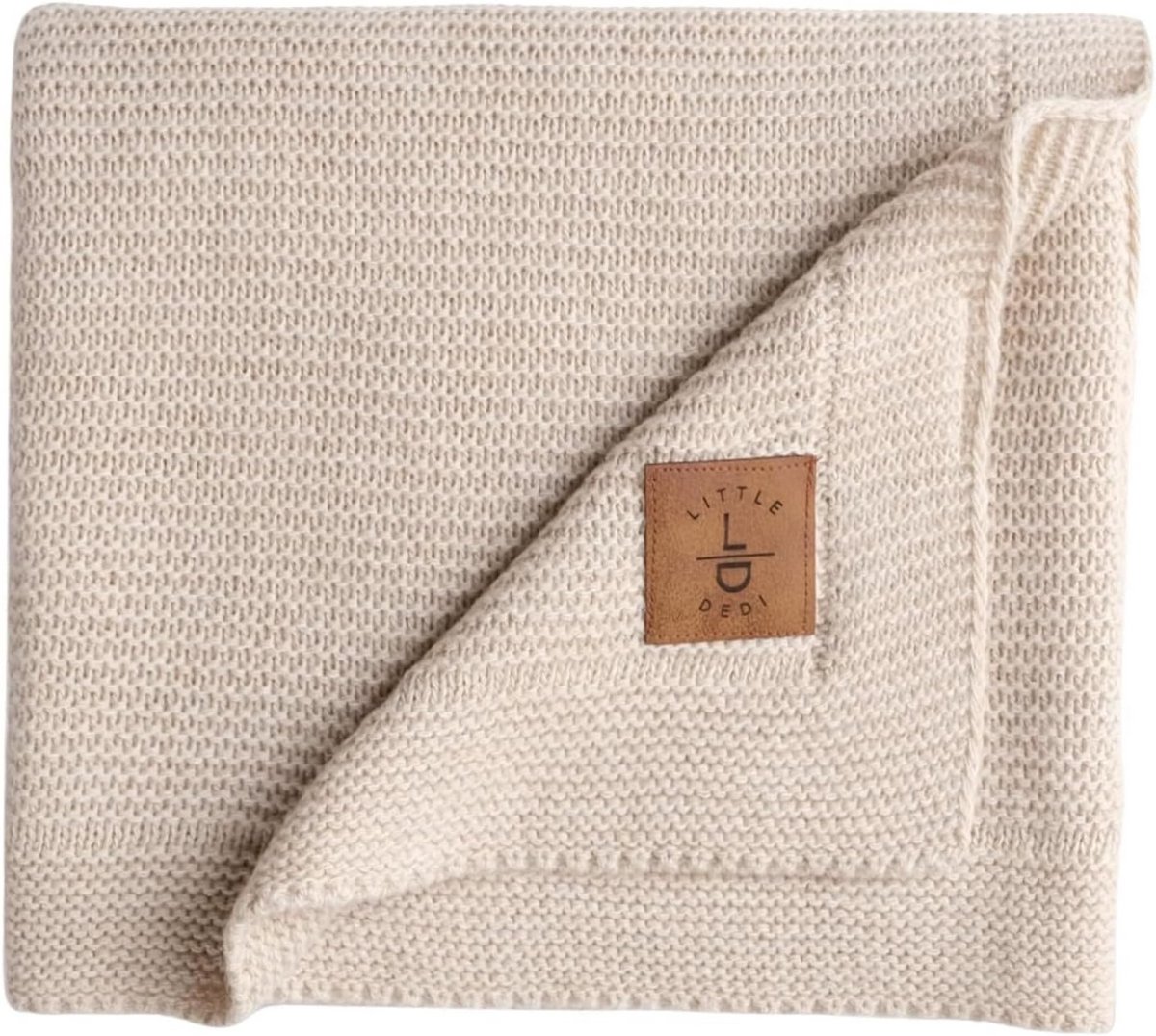 Zachte Gebreide Baby Deken Beige - Ademend & Oeko-Tex Gecertificeerd voor Wieg, Kinderwagen en Kinderkamer