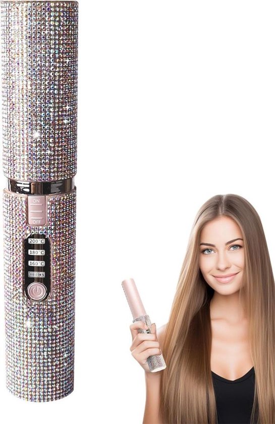 2-in-1 stijltang en krultang – draadloos en draagbaar, perfect voor fijn haar en op reis.