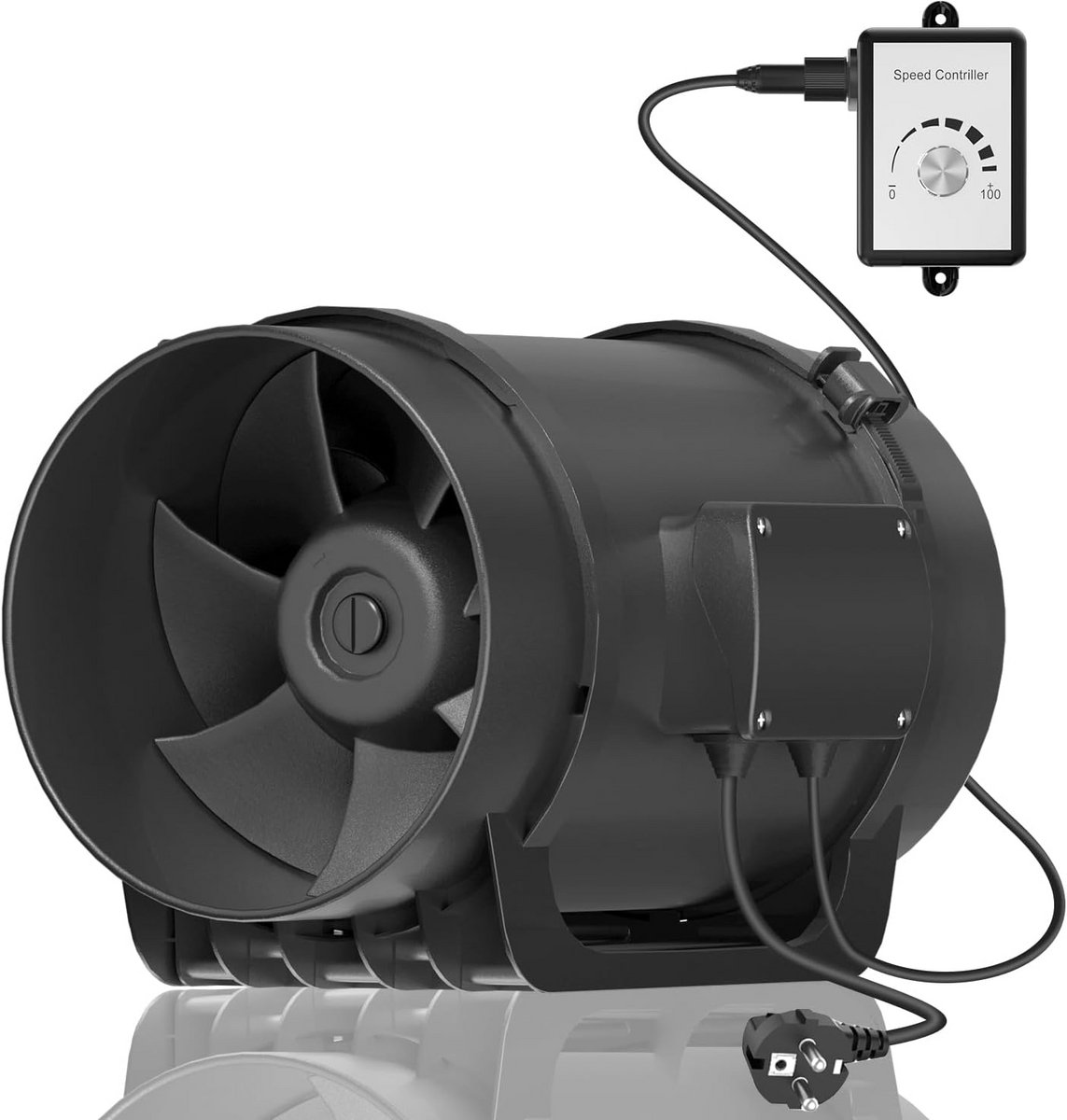 Ventilator met Regelaar - Afzuigventilator Buis - Luchtcirculatie Optimaliseren - Variabel
