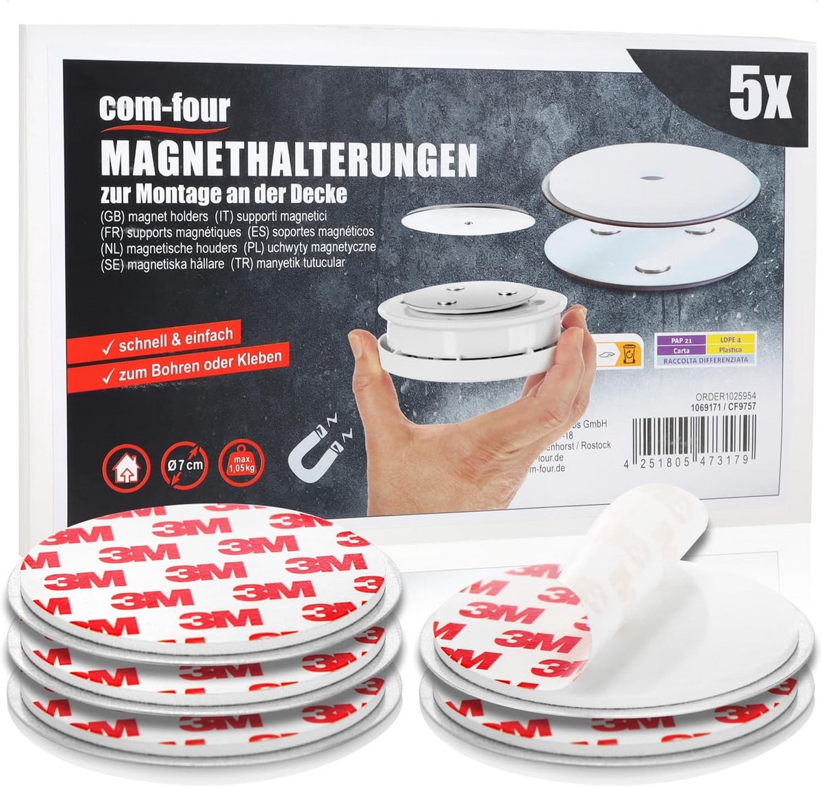 Magnetische Houders voor Rookmelders - Montage Zonder Boren of Met Schroeven