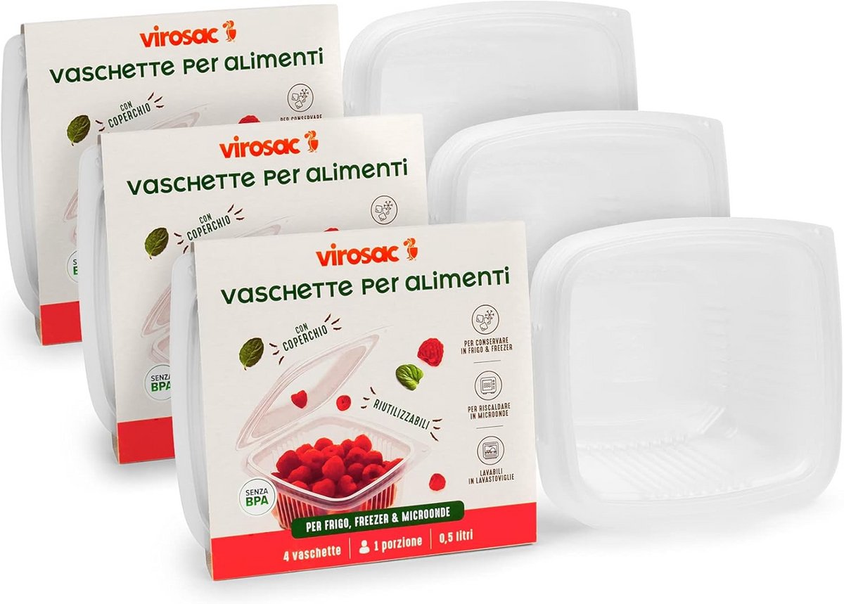 Voedselcontainers met deksel, stapelbaar en magnetronbestendig (set van 12)