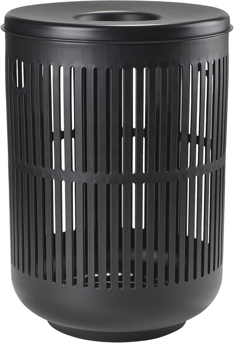 Stijlvolle Wasmand met Deksel - Scandinavisch Design - Zwart - 40x54 cm