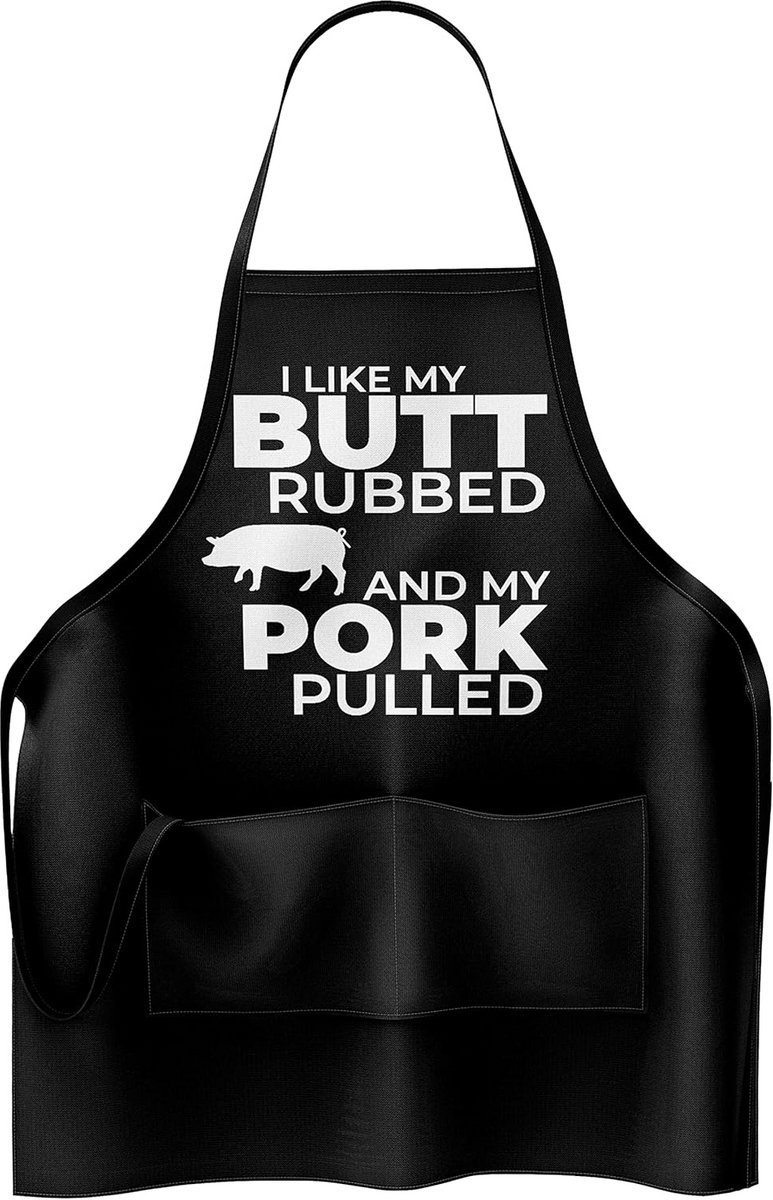 Hilarisch BBQ Schort voor Heren - Cadeau voor Vader - Verstelbaar Schort met Zakken
