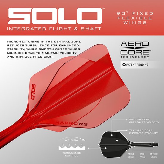 Harrows Solo Red NO6 - Dart Flights van Harrows — afbeelding 2