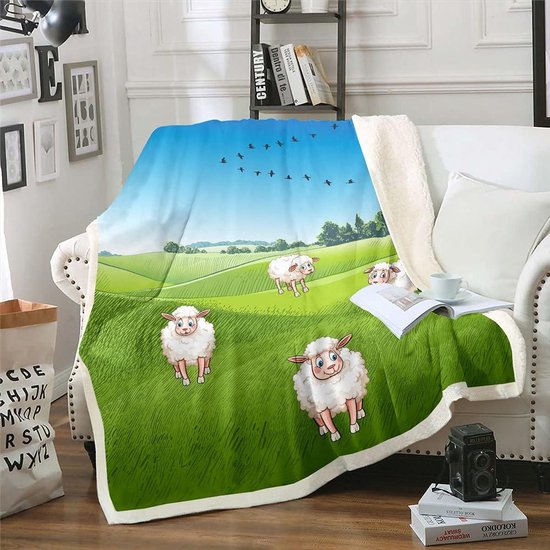 EMME Deken, Sherpa fleece plaid, zachte, pluche, warme en knusse deken, enkellaags, 3D aanrakingsgevoel, perfect voor bedbank en zitbank (rood, ca. 230 x 230 cm