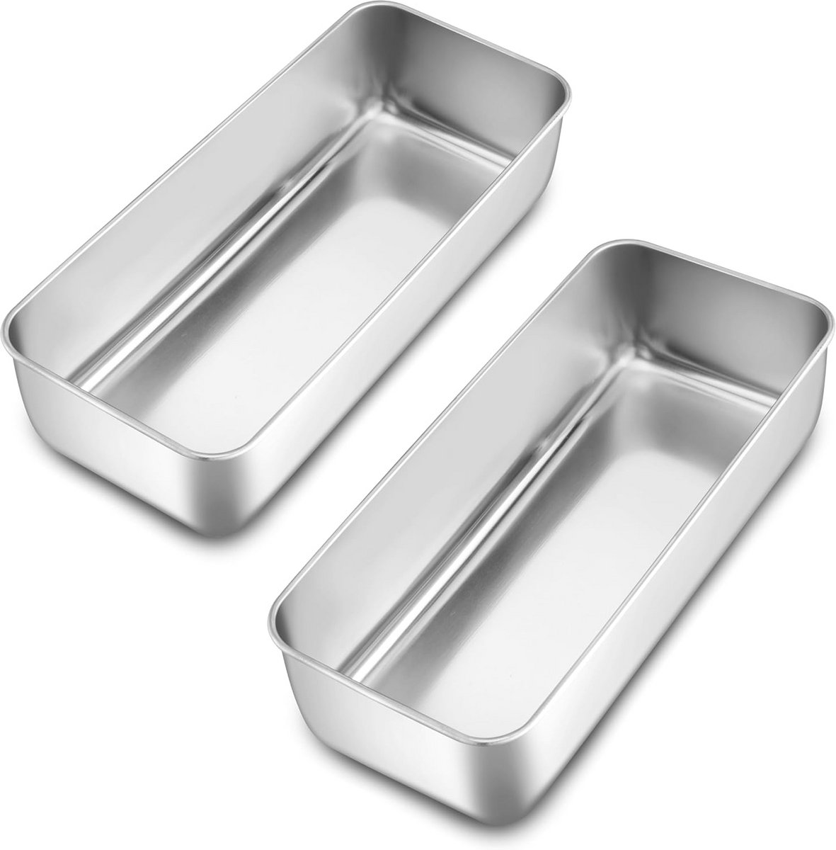 Set van 2 RVS Broodvormen Rechthoekig Ovenbestendig en Vaatwasserbestendig