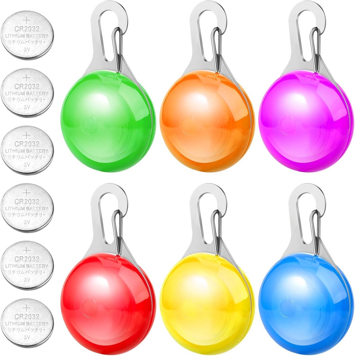 6 Stuks LED Hond Veiligheidslampjes – Oplaadbare Knipperende Clip voor Halsband & Riem