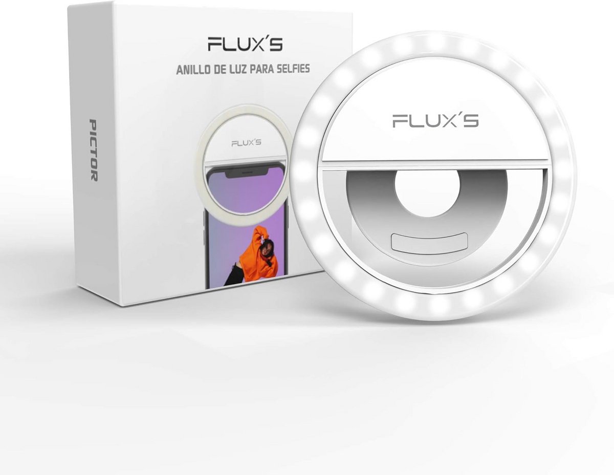 Oplaadbare Selfie Ringlamp met Klem voor Smartphone, Tablet en Laptop