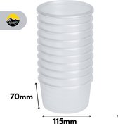 Boîtes de conservation KURTT - Conteneurs ronds Prep de repas - Conteneurs pour congélateur - Avec couvercle - 100 pièces / 500 ml, 115 x 70 mm - Compatible micro-ondes, lave-vaisselle