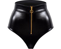 Korte Bustier met Pofmouwen van Imitatieleer voor Dames