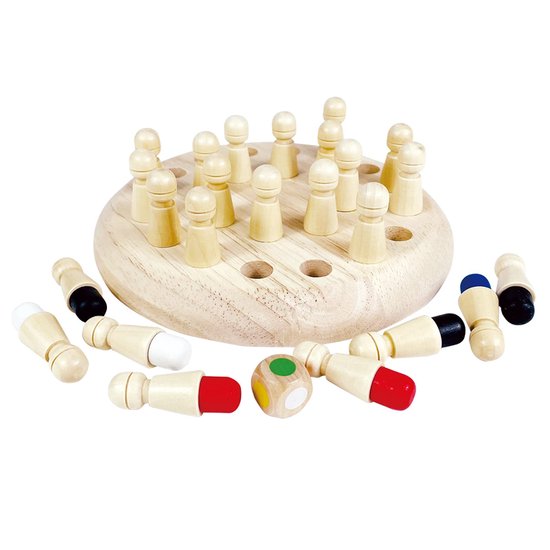 Houten Montessori Geheugenspel - Leerzaam Bordspel Vanaf 4 Jaar - Voor Geheugen, Concentratie & Kleurenherkenning van Merkloos — afbeelding 5
