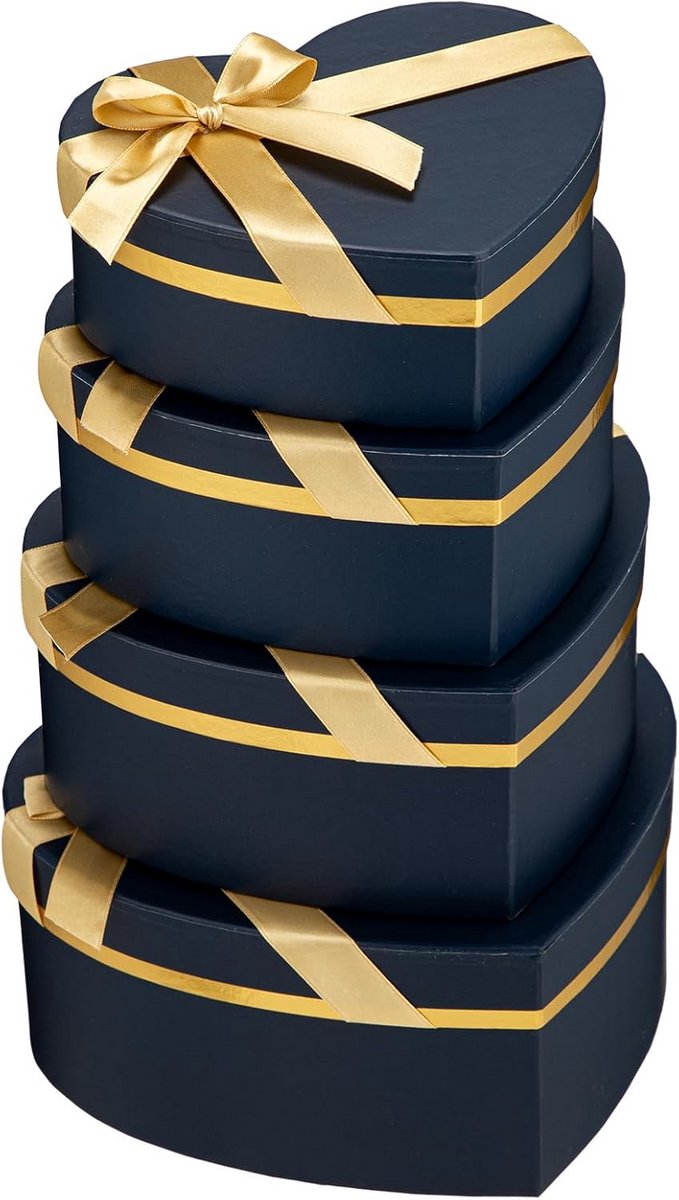 Set van 4 hartvormige geschenkdozen