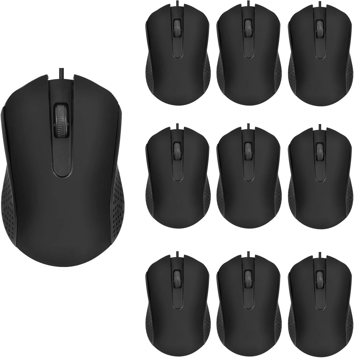 Set van 10 USB Bekabelde Muis Ergonomisch voor PC Laptop Desktop