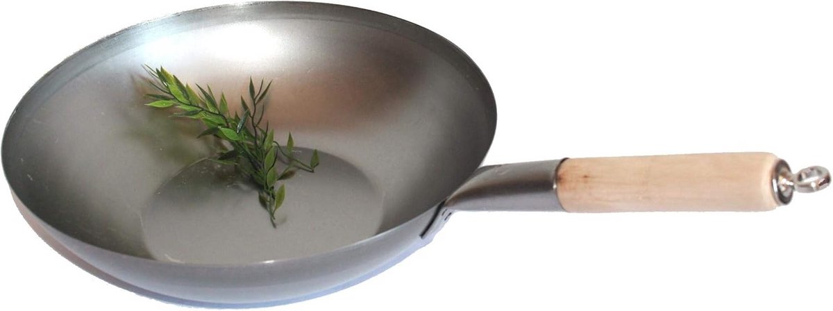 Grote Wokpan Platte Bodem Ø 38 cm - Geschikt voor Gas, Inductie & Elektrisch
