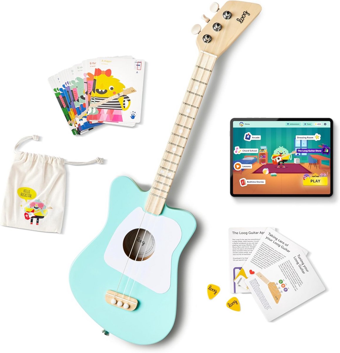 Mini Gitaar Groen voor Kinderen - Eerst Gitaar Leren Spelen
