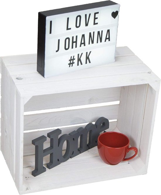Houten kist opbergkist geschikt voor alle Kallaxrekken en Expidit rekken Kallaxystemen wijnkist fruitkist rekkist afmetingen 33 x 37,5 x 32,5 cm Kallax plank Einzetstuk voor Kallax (wit met anker