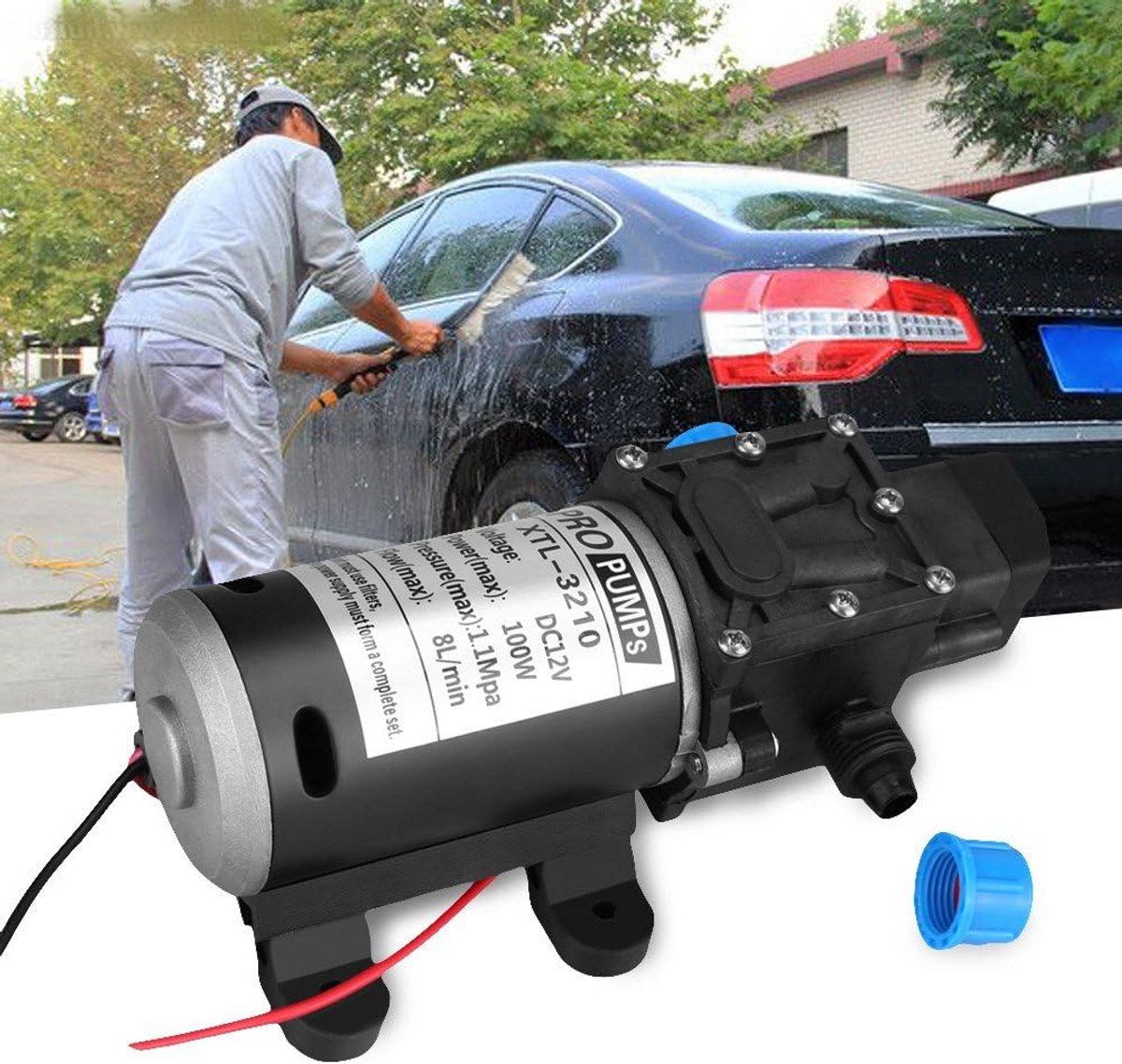 Krachtige 12V 160PSI Zelfaanzuigende Dompelpomp voor Auto, Boot en Caravan