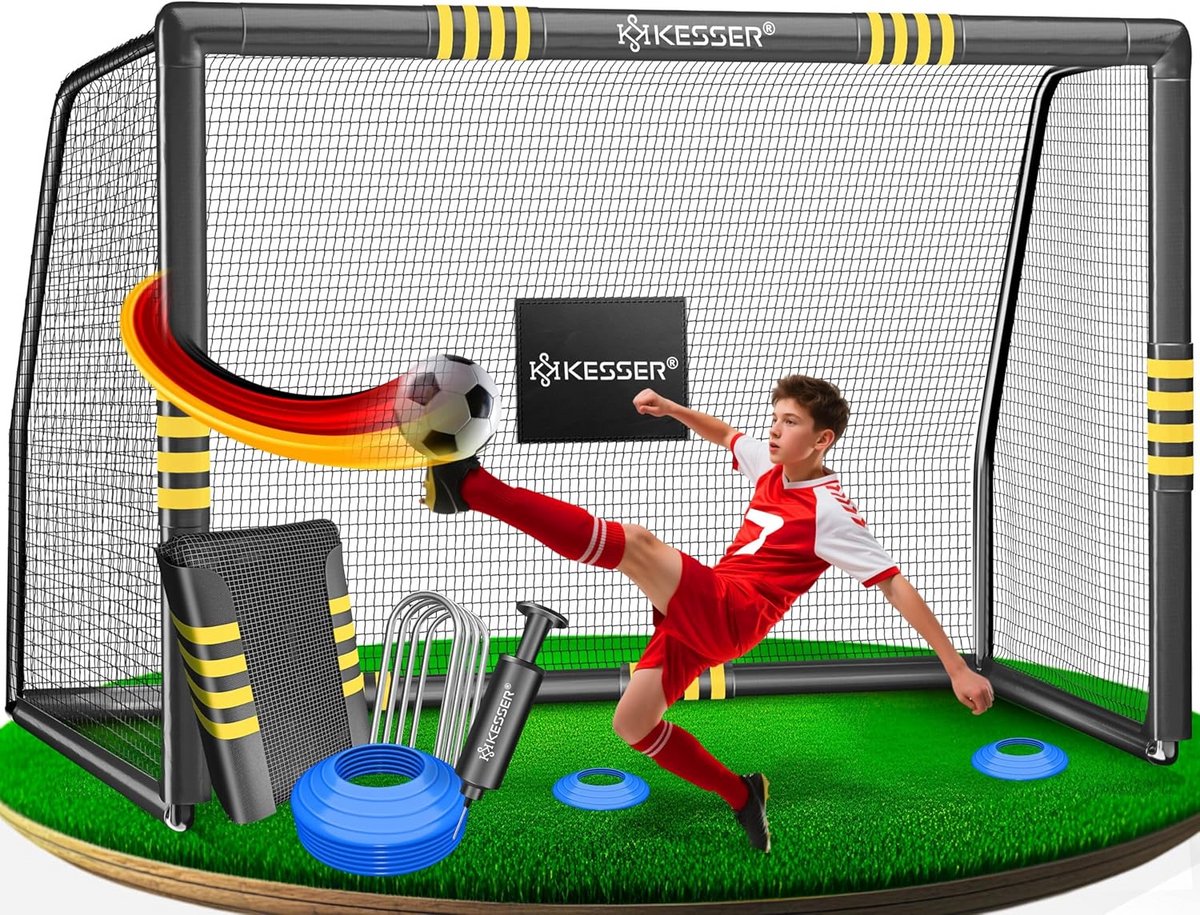 Voetbaldoel Trainingsdoel 240 cm met Stalen Frame en Accessoires voor Kinderen en Volwassenen