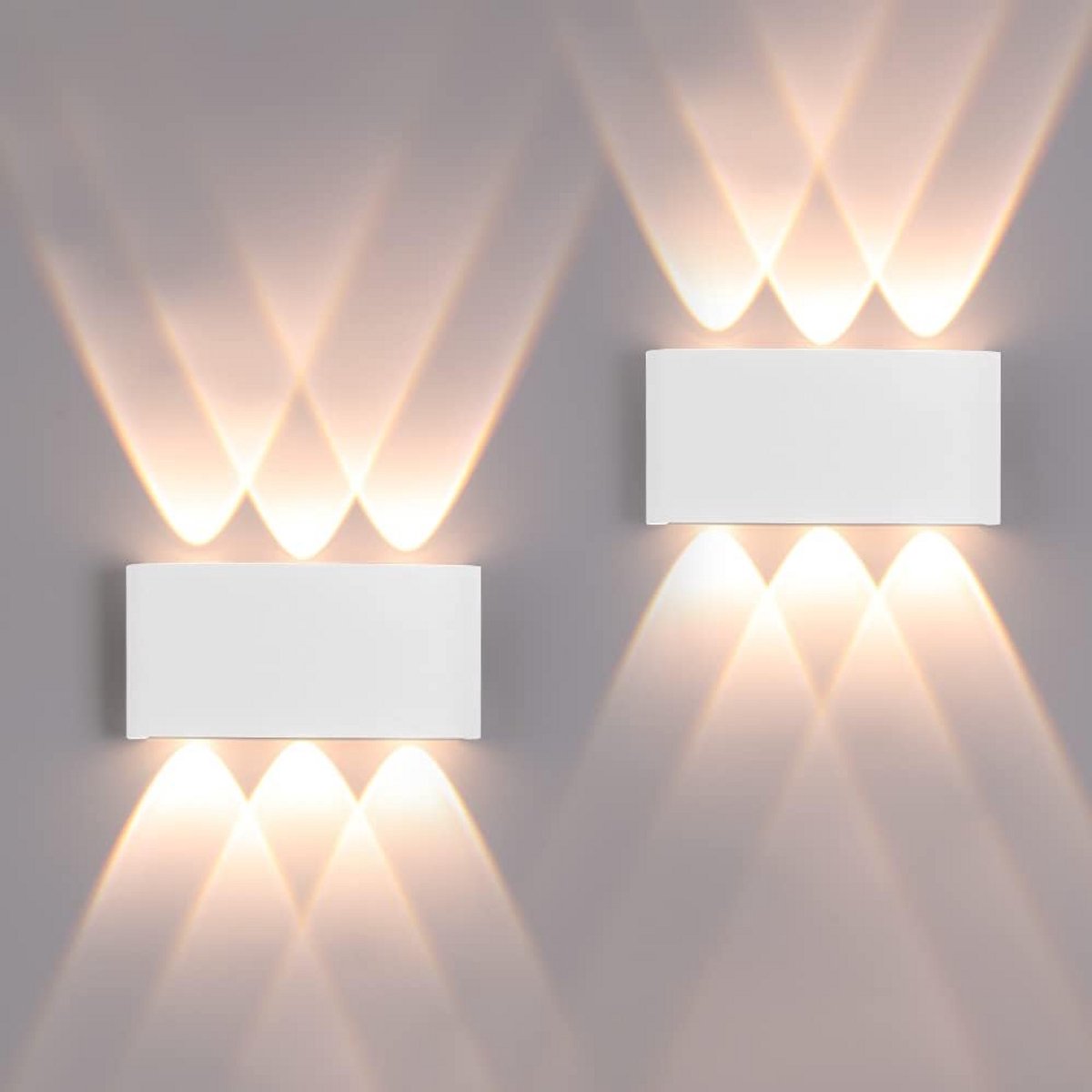2x Moderne LED Wandlamp Buiten & Binnen 12W Waterdicht IP65 Aluminium Up Down Verlichting (3000K)