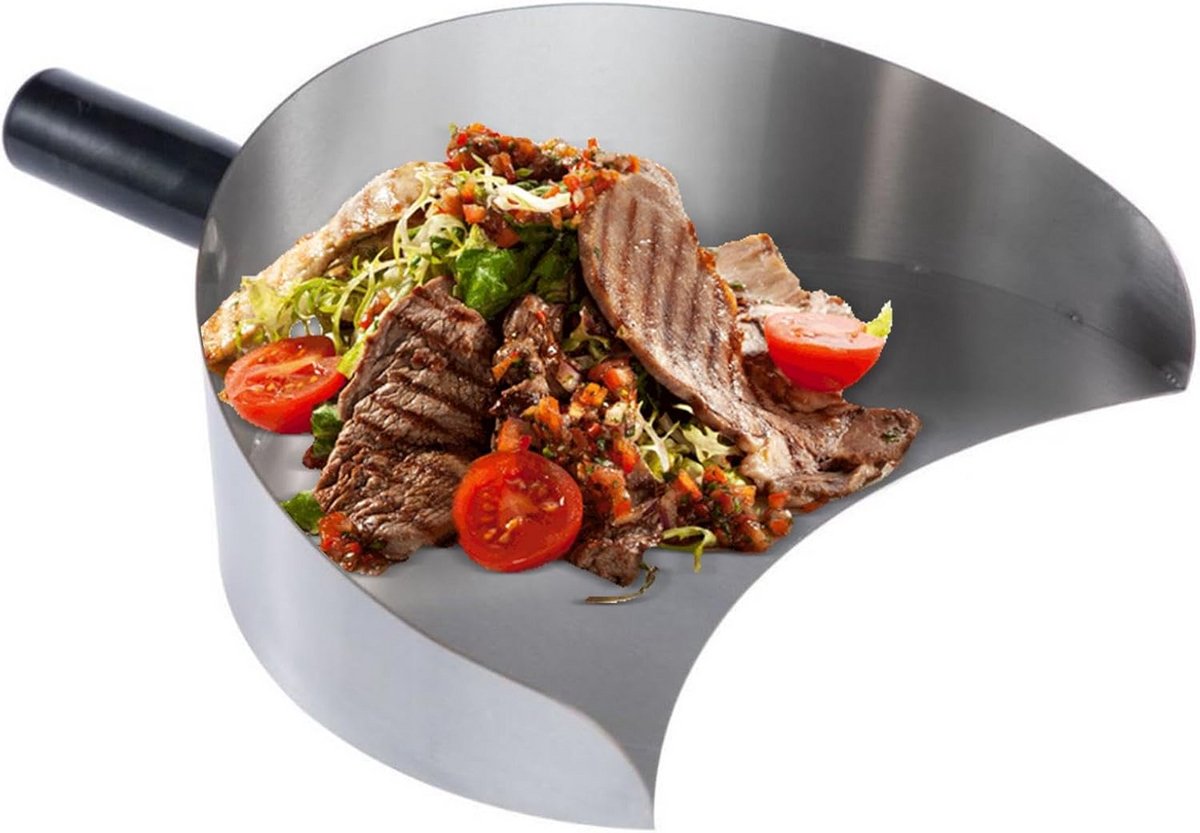 Vleesvangerpan voor BBQ en Shoarma - Roestvrijstalen Schep