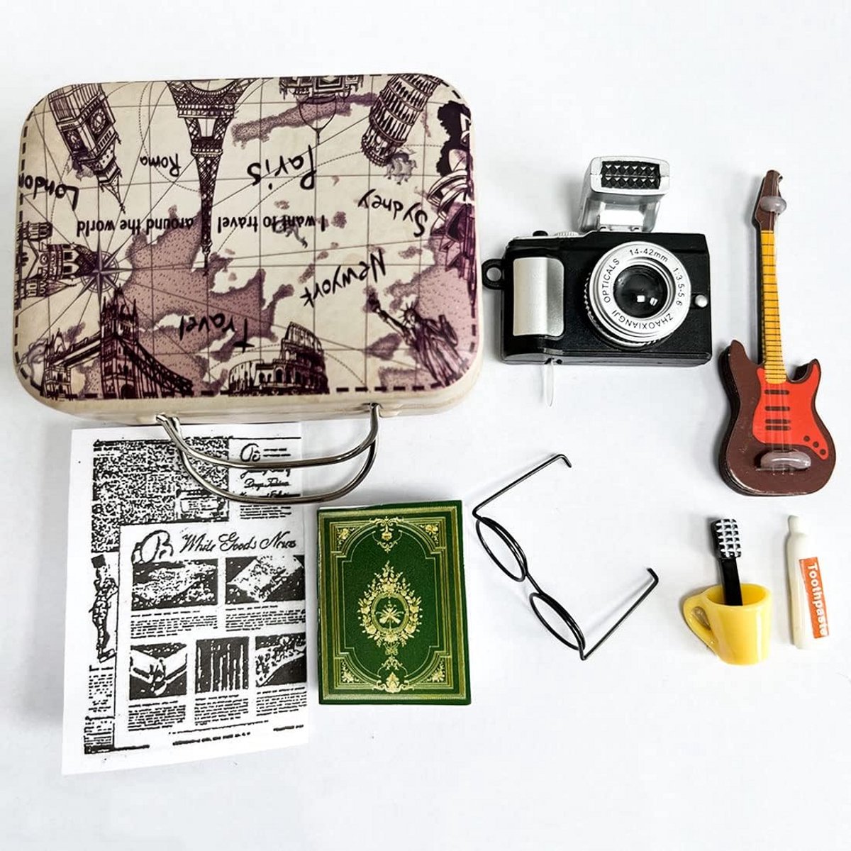 9-Delige Poppenhuis Accessoires Set - 1/12 Miniaturen voor Huis en Tuin Decoratie