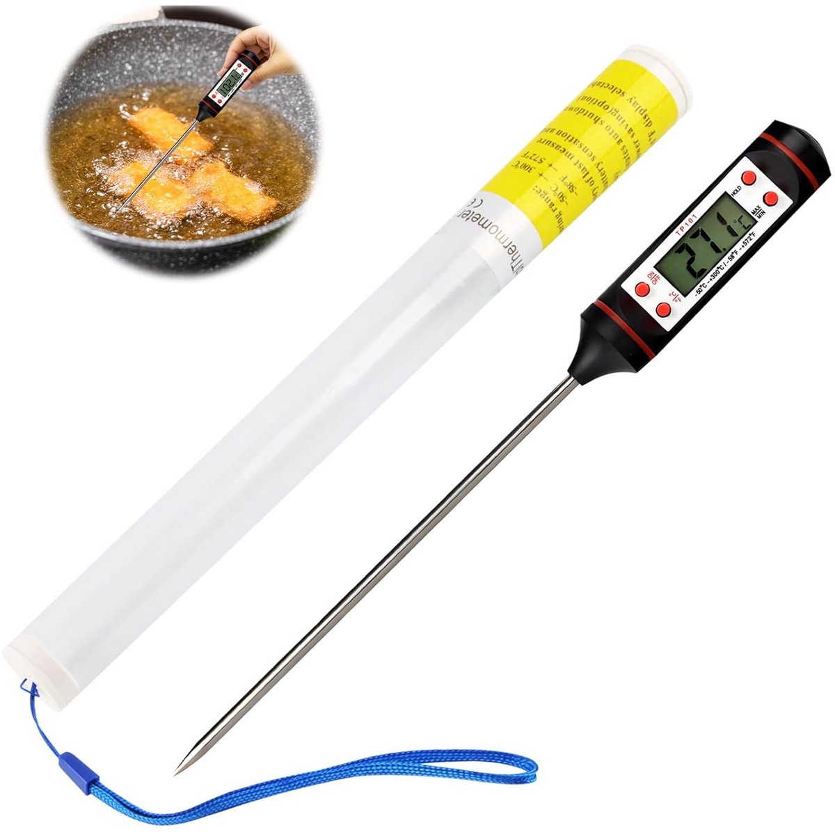 Draadloze Digitale Vleesthermometer met Lange Sonde voor BBQ en Oven