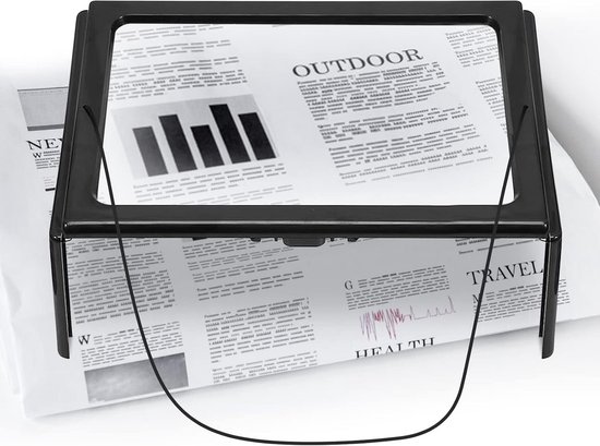 3x groot formaat A4 handsfree vergrootglas met LED-licht lezen Gdel vergrootglas