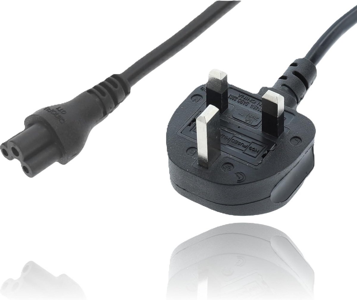 Stroomkabel 1 meter UK C5 (Krokodillenstekker) Zwart 3x0,75mm² voor Laptopvoeding en Apparaten