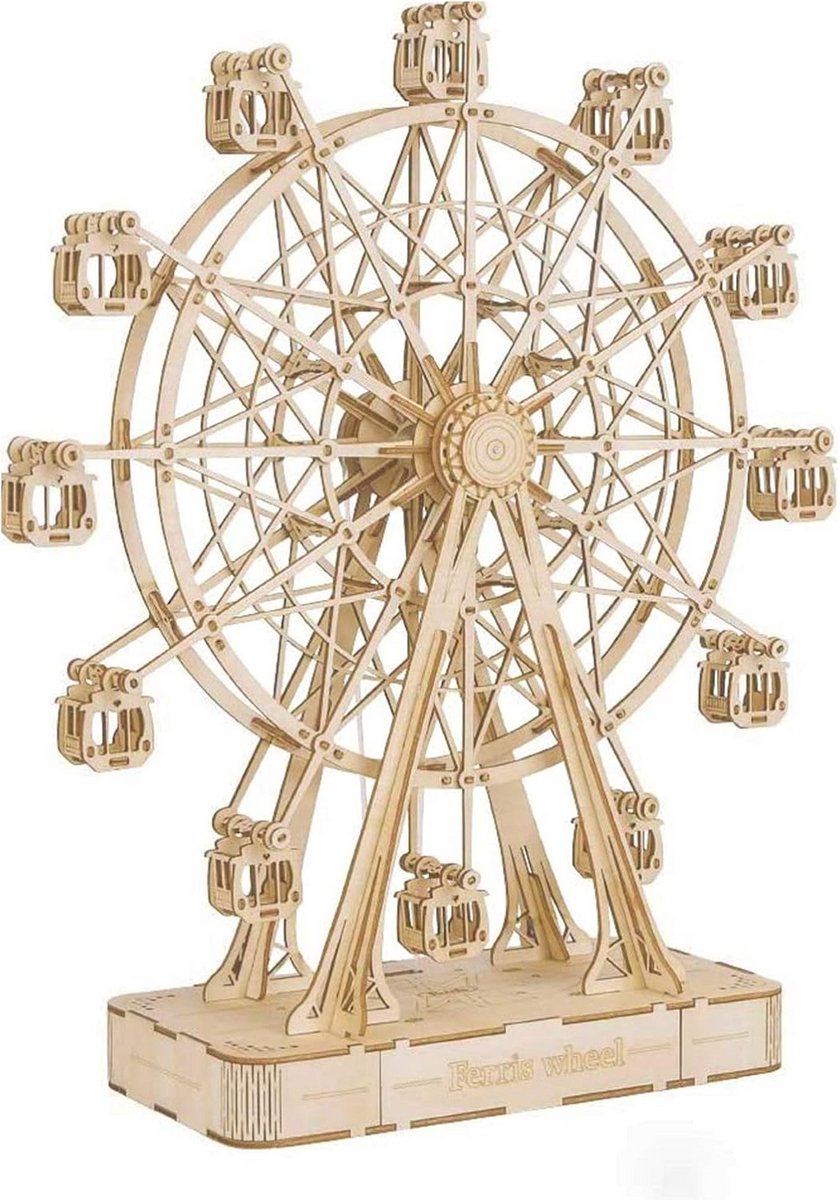3D Houten Modelbouwset voor Volwassenen Muziekdoos Reuzenrad DIY Puzzel