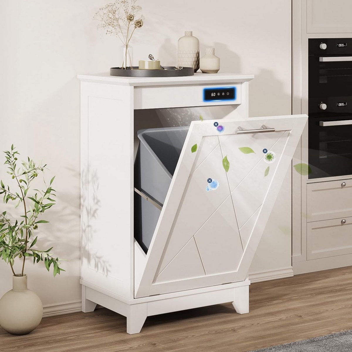 Vrijstaand Prullenbak Kabinet met Kantelfunctie voor Keuken en Woonkamer