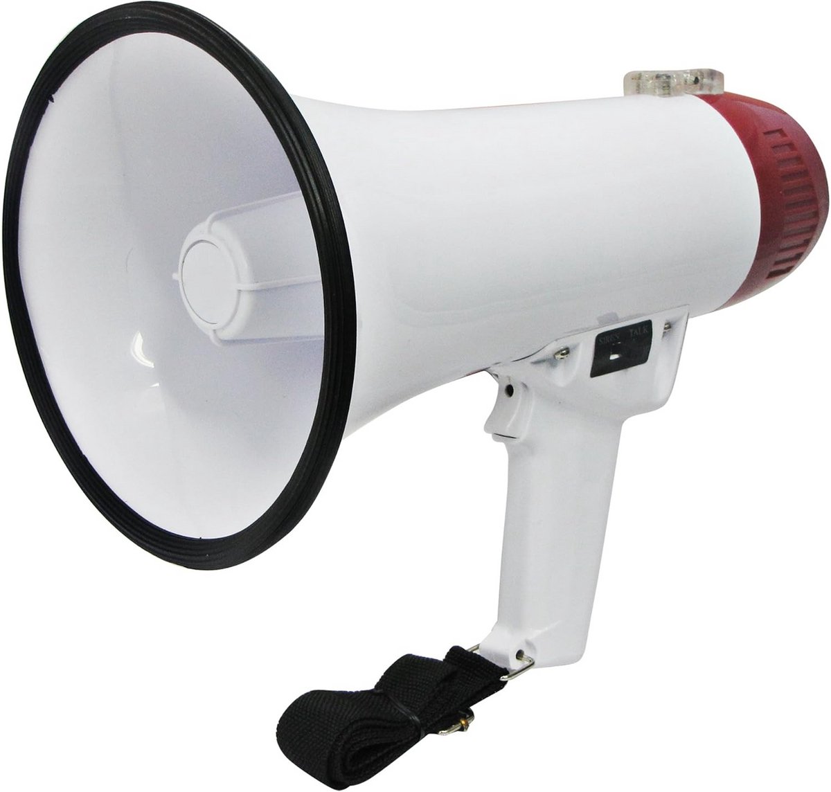 Draagbare Mini Megafoon met Sirene en Verstelbaar Volume - Wit/Rood