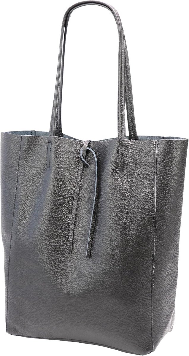 Dames Shopper van Echt Leer - Ruime Schoudertas met Binnenvak - 37x29 cm