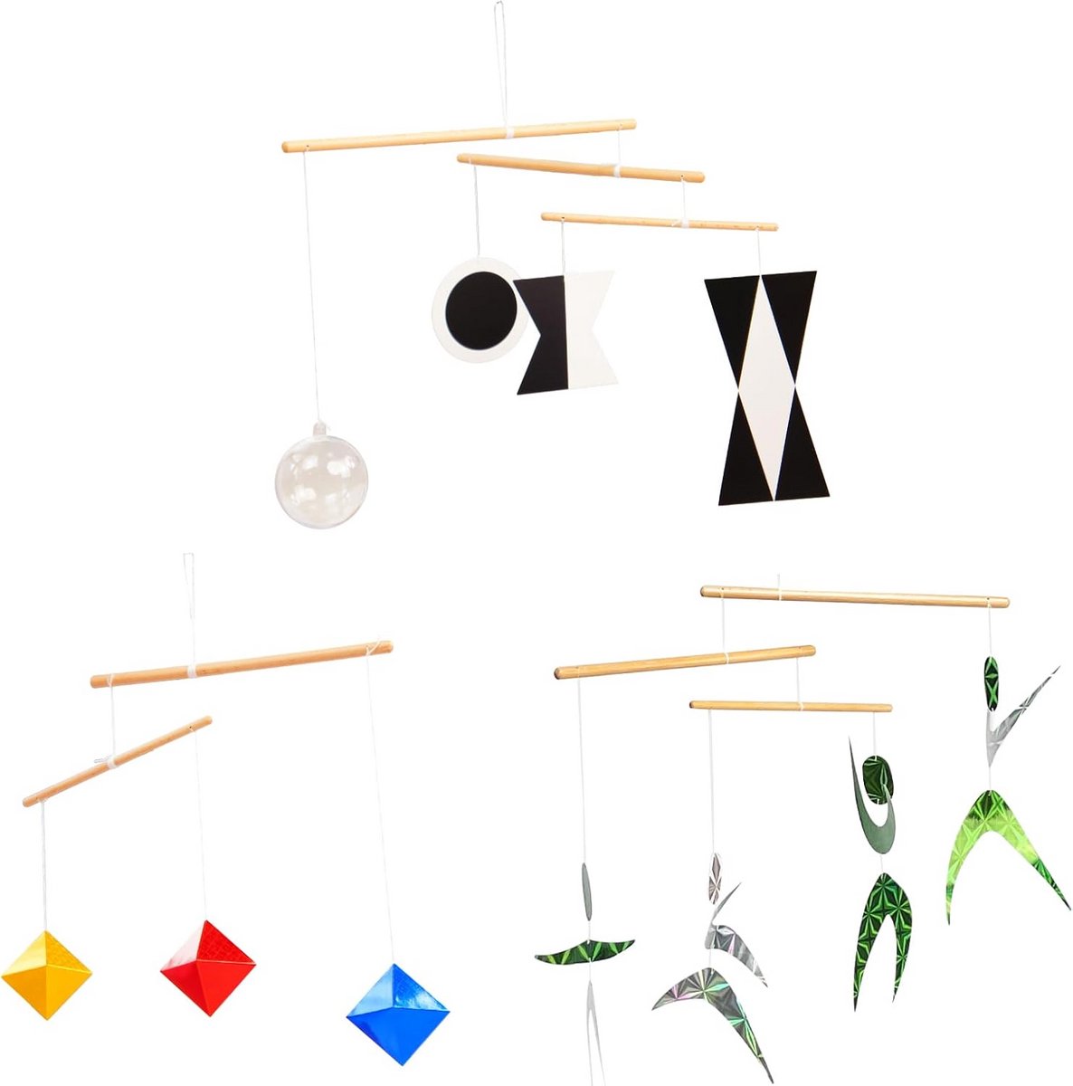 Montessori Mobiele Set voor Baby's: Munari, Octaëder & Kleuren Dansers voor Visuele Ontwikkeling