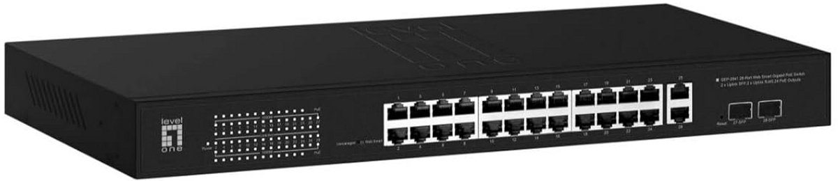 Web Smart Gigabit PoE Switch met 24 Poorten en SFP Uplinks