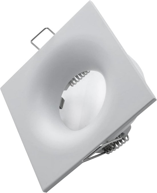 Inbouwspot Vierkant Wit IP65 voor Badkamer, Douche of Sauna - Geschikt voor GU10/MR16