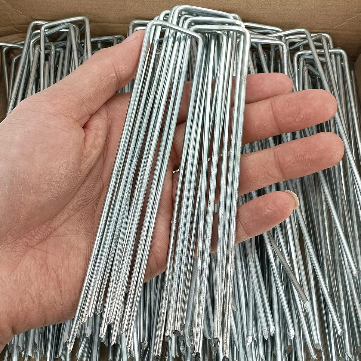 50x 15 cm U-Vorm Tuinpennen Verzinkt - Sterke Grondpennen voor Anti-Worteldoek & Kunstgras